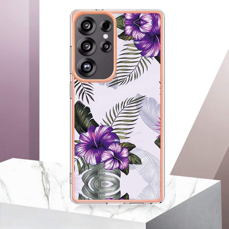 For Samsung Galaxy S25 Ultra 5G Electroplating IMD TPU Phone Case(Purple Flower) - Galaxy S25 Ultra 5G Cases by PMC Jewellery | Online Shopping South Africa | PMC Jewellery | Buy Now Pay Later Mobicred