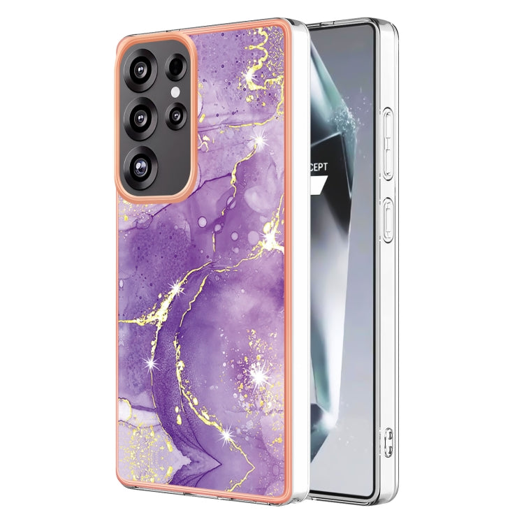 For Samsung Galaxy S25 Ultra 5G Electroplating Marble Pattern Dual-side IMD TPU Shockproof Phone Case(Purple 002) - Galaxy S25 Ultra 5G Cases by PMC Jewellery | Online Shopping South Africa | PMC Jewellery | Buy Now Pay Later Mobicred