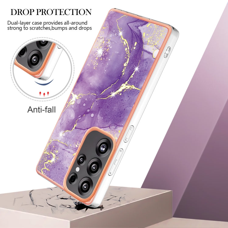 For Samsung Galaxy S25 Ultra 5G Electroplating Marble Pattern Dual-side IMD TPU Shockproof Phone Case(Purple 002) - Galaxy S25 Ultra 5G Cases by PMC Jewellery | Online Shopping South Africa | PMC Jewellery | Buy Now Pay Later Mobicred