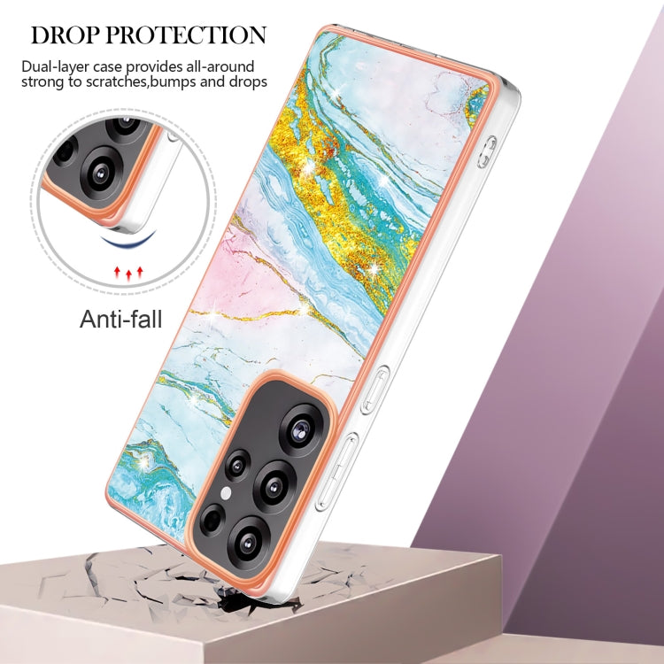 For Samsung Galaxy S25 Ultra 5G Electroplating Marble Pattern Dual-side IMD TPU Shockproof Phone Case(Green 004) - Galaxy S25 Ultra 5G Cases by PMC Jewellery | Online Shopping South Africa | PMC Jewellery | Buy Now Pay Later Mobicred