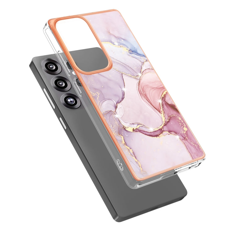 For Samsung Galaxy S25 Ultra 5G Electroplating Marble Pattern Dual-side IMD TPU Shockproof Phone Case(Rose Gold 005) - Galaxy S25 Ultra 5G Cases by PMC Jewellery | Online Shopping South Africa | PMC Jewellery | Buy Now Pay Later Mobicred
