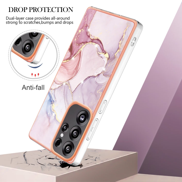 For Samsung Galaxy S25 Ultra 5G Electroplating Marble Pattern Dual-side IMD TPU Shockproof Phone Case(Rose Gold 005) - Galaxy S25 Ultra 5G Cases by PMC Jewellery | Online Shopping South Africa | PMC Jewellery | Buy Now Pay Later Mobicred