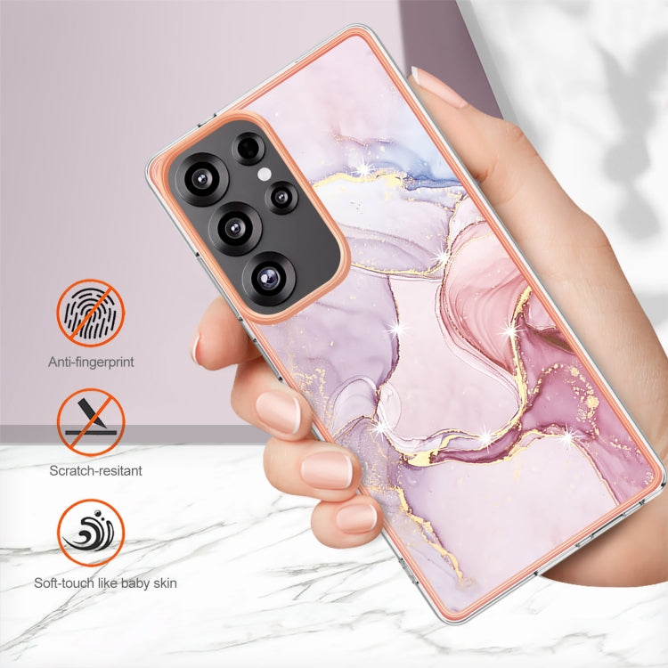 For Samsung Galaxy S25 Ultra 5G Electroplating Marble Pattern Dual-side IMD TPU Shockproof Phone Case(Rose Gold 005) - Galaxy S25 Ultra 5G Cases by PMC Jewellery | Online Shopping South Africa | PMC Jewellery | Buy Now Pay Later Mobicred