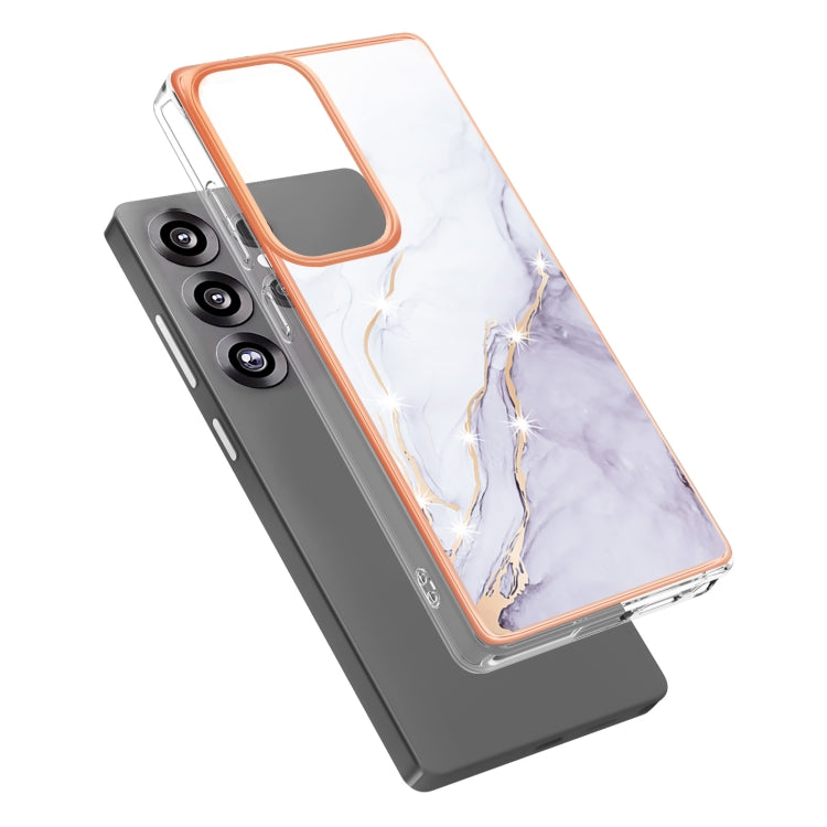 For Samsung Galaxy S25 Ultra 5G Electroplating Marble Pattern Dual-side IMD TPU Shockproof Phone Case(White 006) - Galaxy S25 Ultra 5G Cases by PMC Jewellery | Online Shopping South Africa | PMC Jewellery | Buy Now Pay Later Mobicred