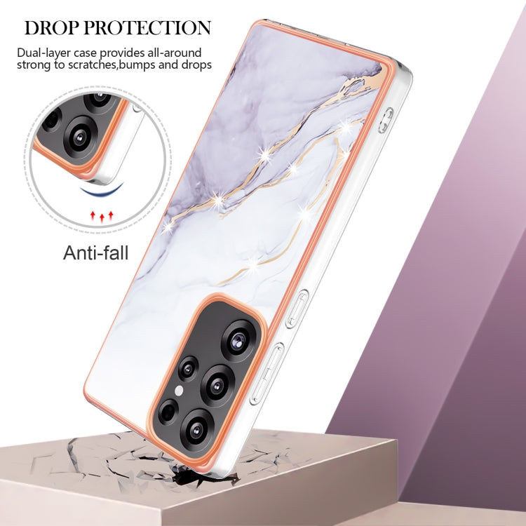 For Samsung Galaxy S25 Ultra 5G Electroplating Marble Pattern Dual-side IMD TPU Shockproof Phone Case(White 006) - Galaxy S25 Ultra 5G Cases by PMC Jewellery | Online Shopping South Africa | PMC Jewellery | Buy Now Pay Later Mobicred