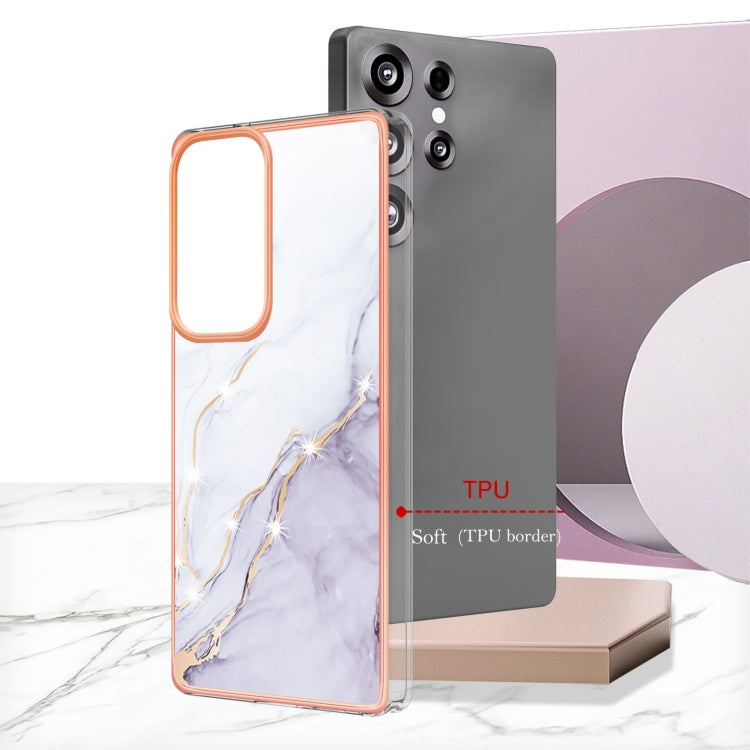 For Samsung Galaxy S25 Ultra 5G Electroplating Marble Pattern Dual-side IMD TPU Shockproof Phone Case(White 006) - Galaxy S25 Ultra 5G Cases by PMC Jewellery | Online Shopping South Africa | PMC Jewellery | Buy Now Pay Later Mobicred