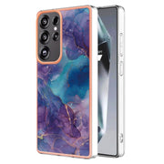 For Samsung Galaxy S25 Ultra 5G Electroplating Marble Dual-side IMD Phone Case(Purple 016)