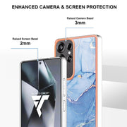 For Samsung Galaxy S25 Ultra 5G Electroplating Marble Dual-side IMD Phone Case(Blue 018)