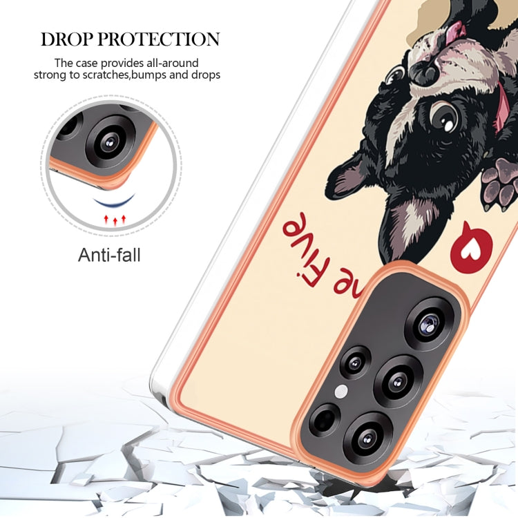 For Samsung Galaxy S25 Ultra 5G Electroplating Marble Dual-side IMD Phone Case(Lucky Dog) - Galaxy S25 Ultra 5G Cases by PMC Jewellery | Online Shopping South Africa | PMC Jewellery | Buy Now Pay Later Mobicred