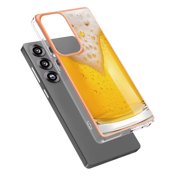 For Samsung Galaxy S25 Ultra 5G Electroplating Marble Dual-side IMD Phone Case(Draft Beer) - Galaxy S25 Ultra 5G Cases by PMC Jewellery | Online Shopping South Africa | PMC Jewellery | Buy Now Pay Later Mobicred