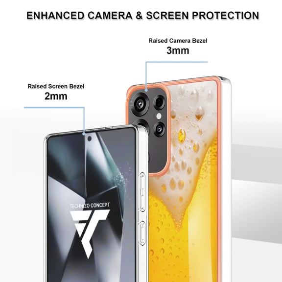 For Samsung Galaxy S25 Ultra 5G Electroplating Marble Dual-side IMD Phone Case(Draft Beer)