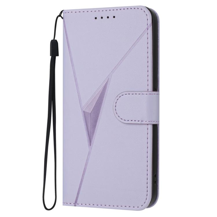 For iPhone 17 Pro Max Triangle Pattern Buckle Clasp Leather Phone Case(Light Purple) - free shipping - PMc TechLife - Order now!