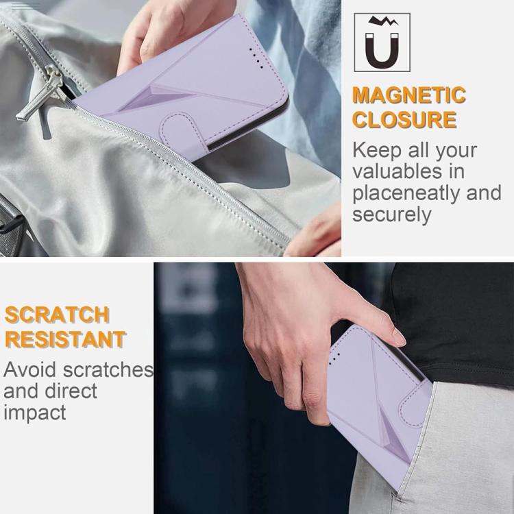 For iPhone 17 Pro Max Triangle Pattern Buckle Clasp Leather Phone Case(Light Purple) - free shipping - PMc TechLife - Order now!