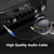 Mini 3 Pin XLR to 6.35mm Stereo Microphone Aux Audio Cable Coiled Adapter Cable, Length: 0.5m(Black)