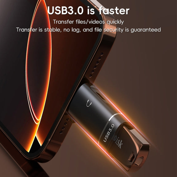 2 in 1 8 Pin to USB and Type-C Earphone Adapter(Black)