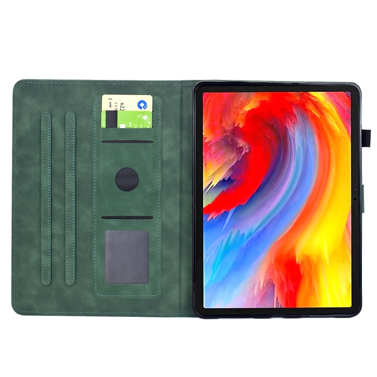 For Samsung Galaxy Tab S9 Flowers and Bird Embossed Smart Leather Tablet Case(Green) - free shipping - PMC Jewellery - Order now!