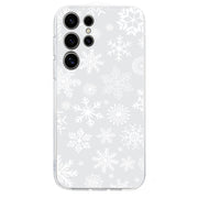 For Samsung Galaxy S25 Ultra 5G Christmas Painted Pattern TPU Transparent Phone Case(Snowflakes)