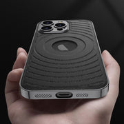 For iPhone 16 Pro GKK Plating Leather Wave MagSafe Phone Case(Titanium Gray)