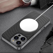For iPhone 16 Pro GKK Plating Leather Wave MagSafe Phone Case(Titanium Gray)