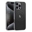For iPhone 16 Pro Max GKK Plating Leather Wave MagSafe Phone Case(Carbon Fiber) - free shipping - PMC Jewellery - Order now!