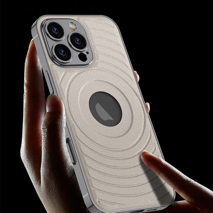 For iPhone 16 Pro Max GKK Plating Leather Wave MagSafe Phone Case(Copper) - free shipping - PMC Jewellery - Order now!