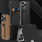 For iPhone 16 Pro GKK Plating Phantom Flip Leather MagSafe Phone Case(Titanium Gray)