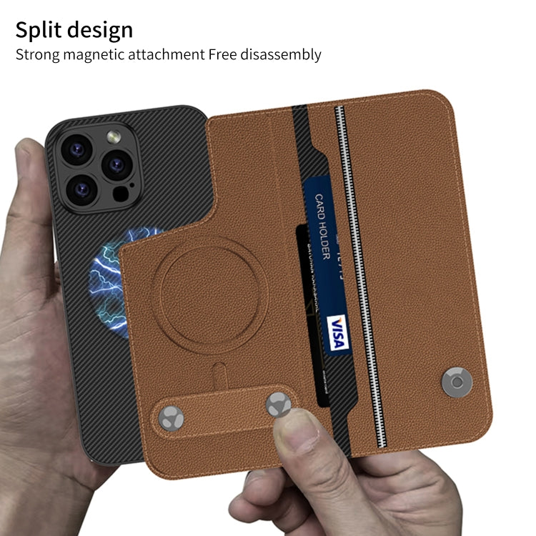 For iPhone 16 Pro GKK Detachable Flip Leather MagSafe Phone Case(Black)