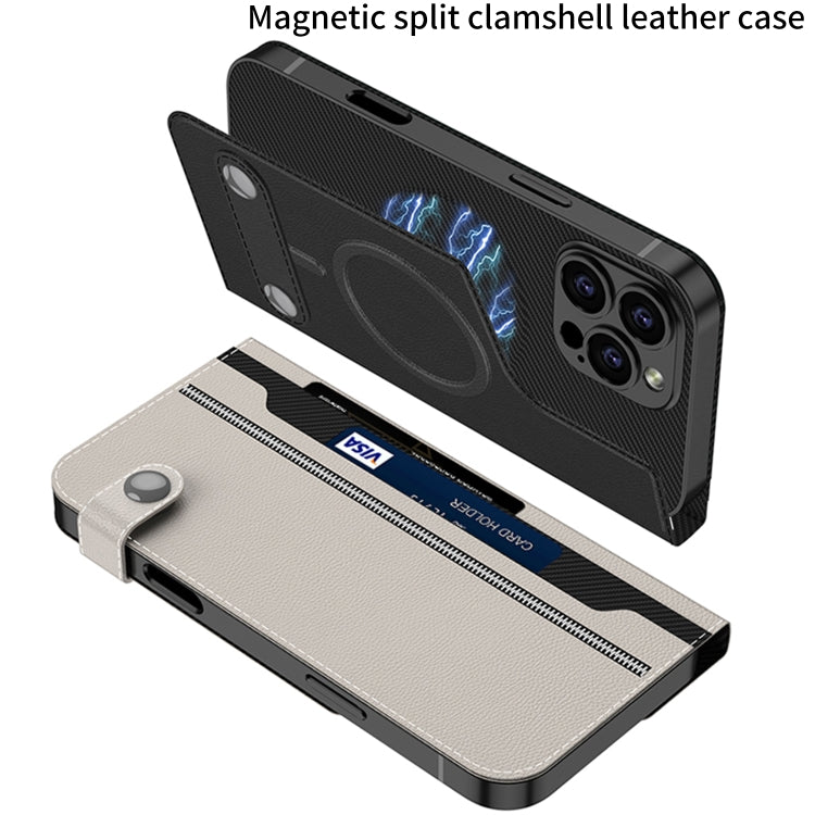 For iPhone 16 Pro GKK Detachable Flip Leather MagSafe Phone Case(Black)