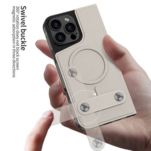 For iPhone 16 Pro GKK Detachable Flip Leather MagSafe Phone Case(Carbon Fiber)