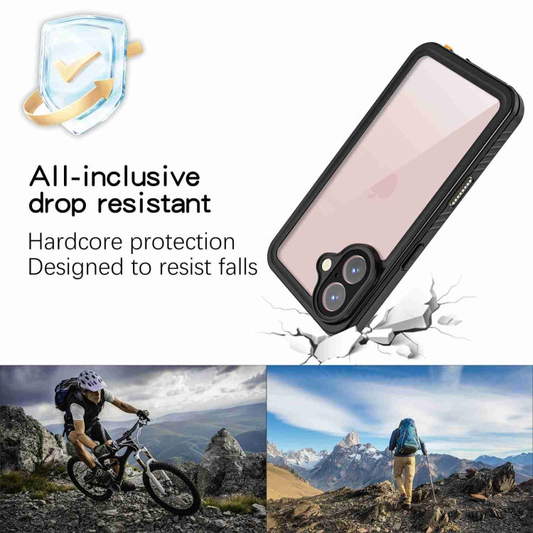 For iPhone 16 RedPepper IP68 Water-resistant Triple-proof Phone Case(Black)