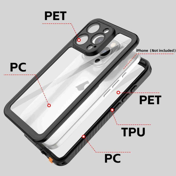 For iPhone 16 Pro RedPepper IP68 Water-resistant Triple-proof Phone Case(Black)
