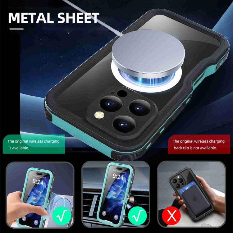 For iPhone 16 Pro RedPepper IP68 Waterproof Triple-proof MagSafe Phone Case(Black Blue) - free shipping - PMC Jewellery - Order now!