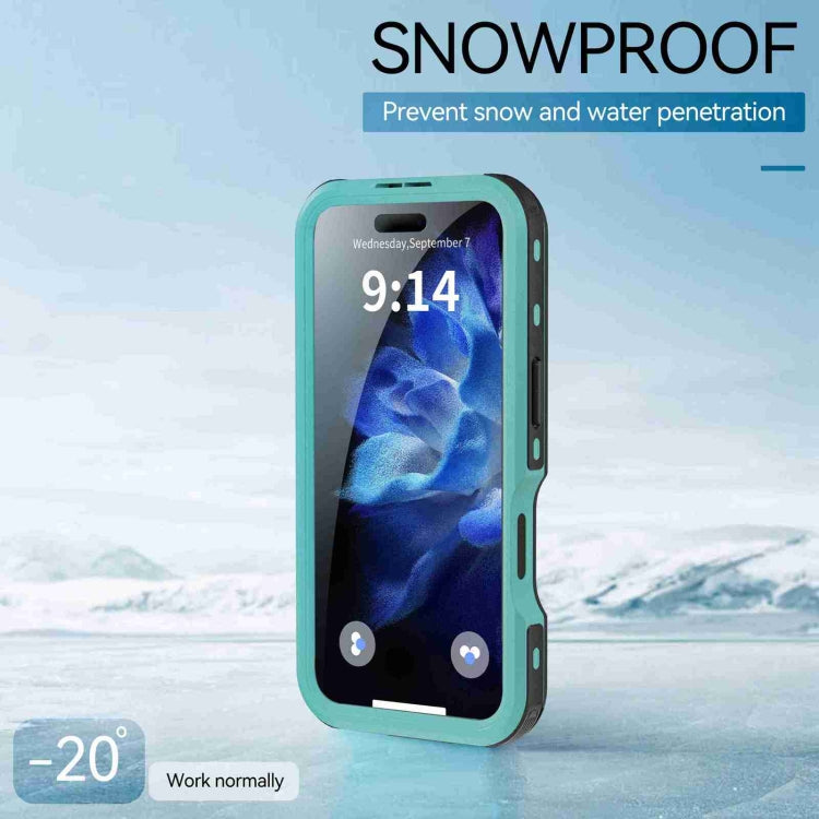 For iPhone 16 Pro RedPepper IP68 Waterproof Triple-proof MagSafe Phone Case(Black Blue) - free shipping - PMC Jewellery - Order now!