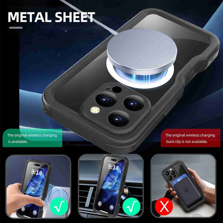 For iPhone 16 Pro RedPepper IP68 Water-resistant Triple-proof MagSafe Phone Case(Black)