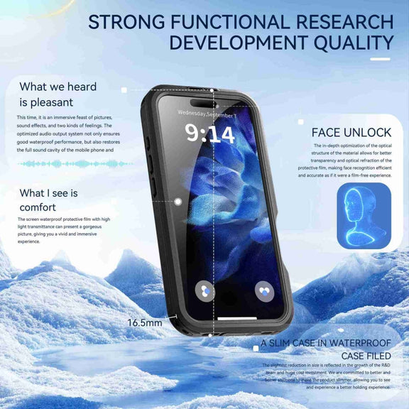 For iPhone 16 Pro RedPepper IP68 Water-resistant Triple-proof MagSafe Phone Case(Black)