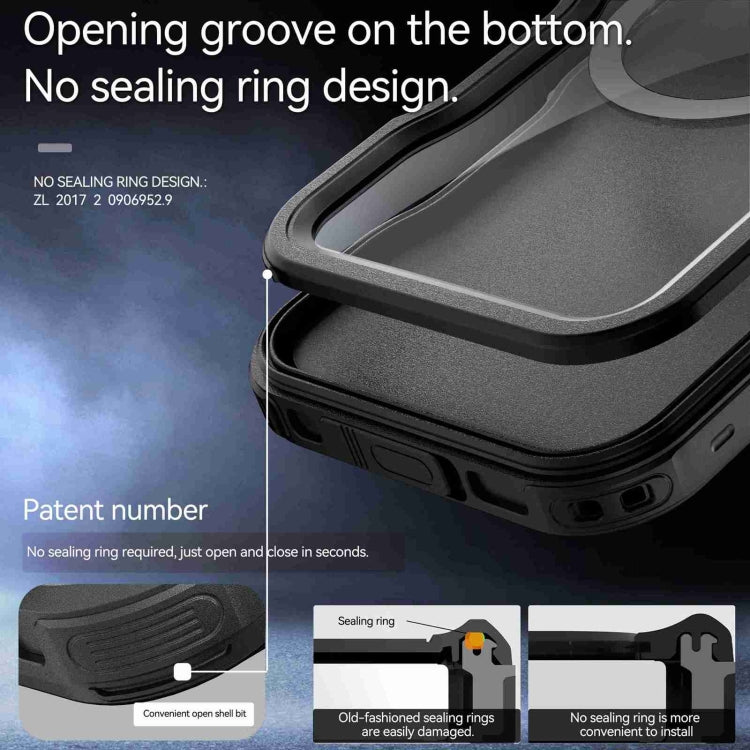 For iPhone 16 Plus RedPepper IP68 Waterproof Triple-proof MagSafe Phone Case(Black) - free shipping - PMC Jewellery - Order now!