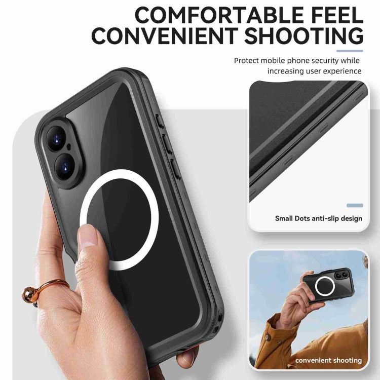 For iPhone 16 Plus RedPepper IP68 Waterproof Triple-proof MagSafe Phone Case(Black) - free shipping - PMC Jewellery - Order now!
