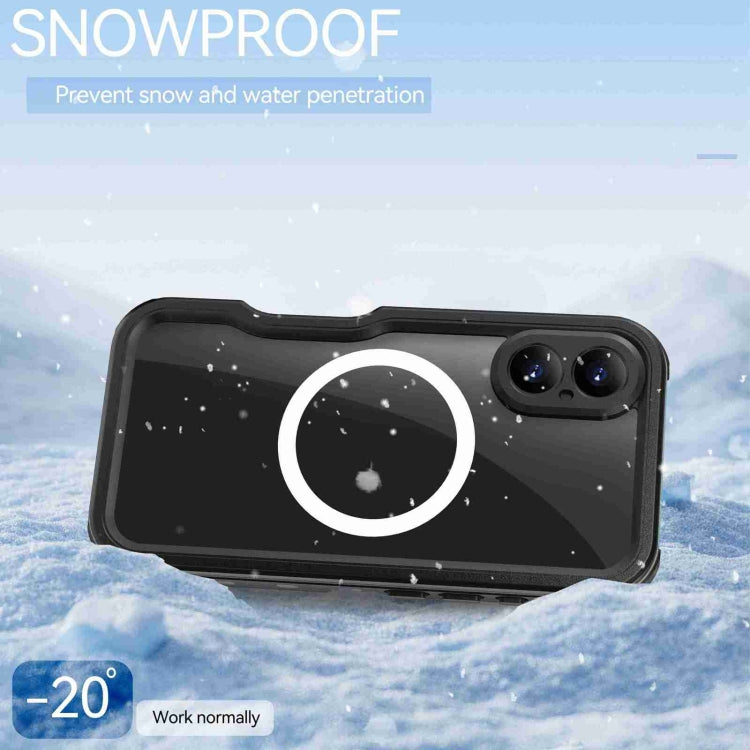 For iPhone 16 Plus RedPepper IP68 Waterproof Triple-proof MagSafe Phone Case(Black) - free shipping - PMC Jewellery - Order now!