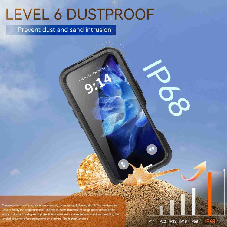 For iPhone 16 Plus RedPepper IP68 Waterproof Triple-proof MagSafe Phone Case(Black) - free shipping - PMC Jewellery - Order now!