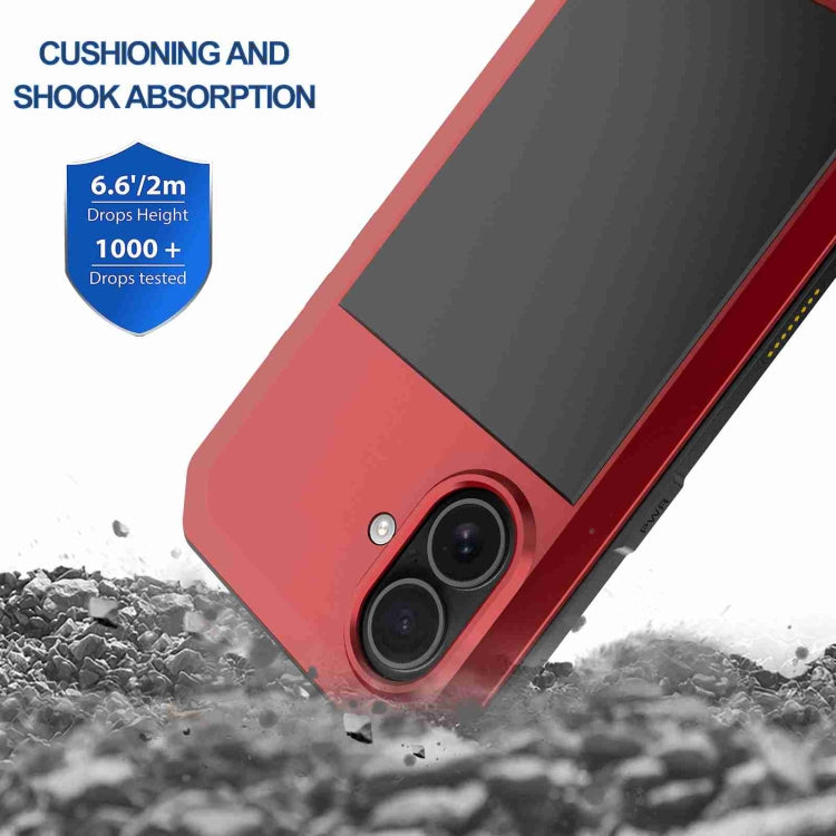 For iPhone 16 RedPepper Triple-proof Metal Phone Case(Red)