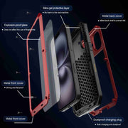For iPhone 16 RedPepper Triple-proof Metal Phone Case(Red)