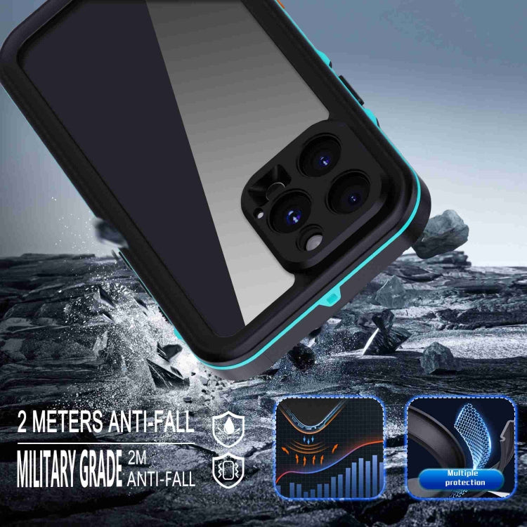 For iPhone 16 Pro Max RedPepper Transparent Dot IP68 Waterproof Triple-proof Phone Case(Black Blue) - free shipping - PMC Jewellery - Order now!