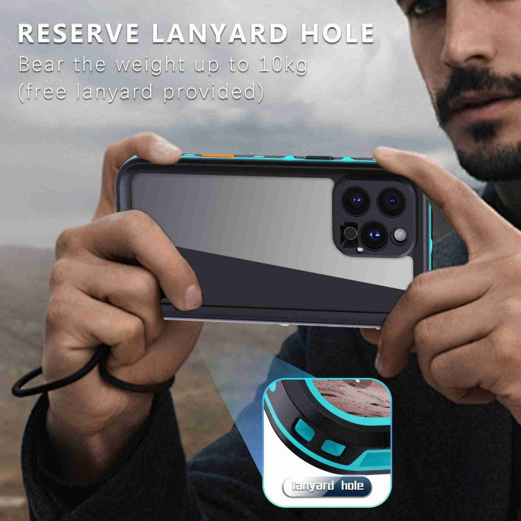 For iPhone 16 Pro Max RedPepper Transparent Dot IP68 Waterproof Triple-proof Phone Case(Black Blue) - free shipping - PMC Jewellery - Order now!