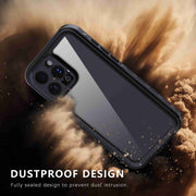 For iPhone 16 Pro RedPepper Transparent Dot IP68 Water-resistant Triple-proof Phone Case(Black Dark Grey)