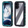 For iPhone 16 Plus RedPepper Transparent Dot IP68 Waterproof Triple-proof Phone Case(Black Blue) - free shipping - PMC Jewellery - Order now!