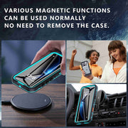 For iPhone 16 Pro Max RedPepper Transparent Dot IP68 Water-resistant Triple-proof MagSafe Phone Case(Black Blue)