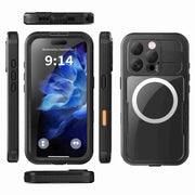 For iPhone 16 Pro RedPepper IP68 Water-resistant Triple-proof MagSafe Phone Case(Black)