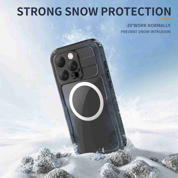 For iPhone 16 Pro RedPepper IP68 Water-resistant Triple-proof MagSafe Phone Case(Black)