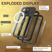 For iPhone 16 Pro RedPepper IP68 Water-resistant Triple-proof MagSafe Phone Case(Black)