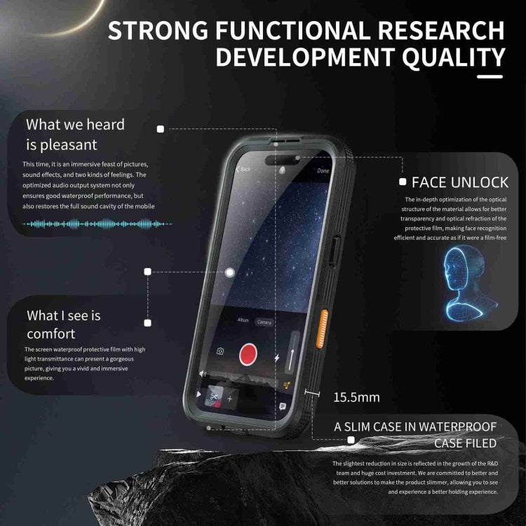 For iPhone 16 Plus RedPepper IP68 Waterproof Triple-proof MagSafe Phone Case(Black) - free shipping - PMC Jewellery - Order now!